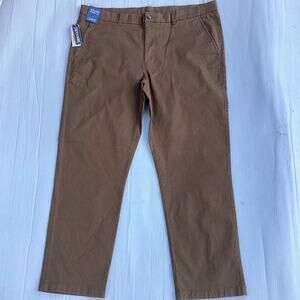 Casuals Men's Brown Straight Fit Stretch‎ Pants 42x30 Casual
